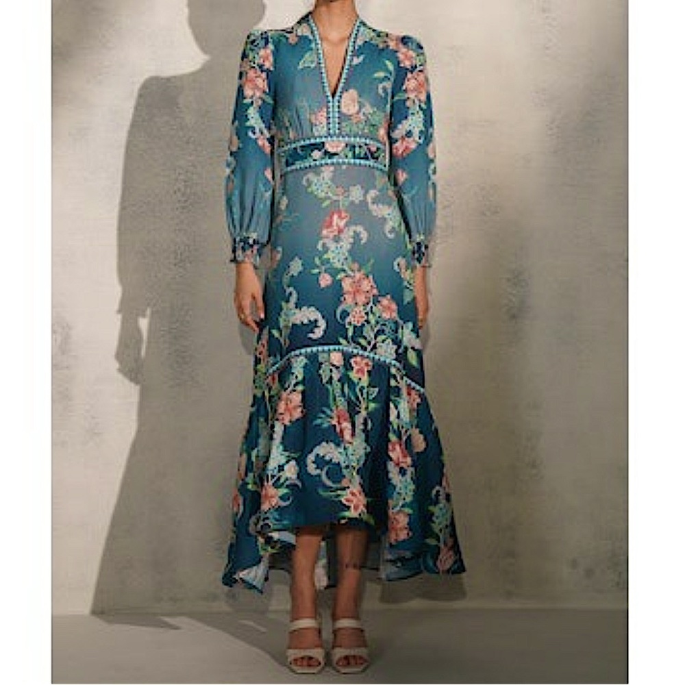 Ranna Gill Betsy Dress in Teal Forest